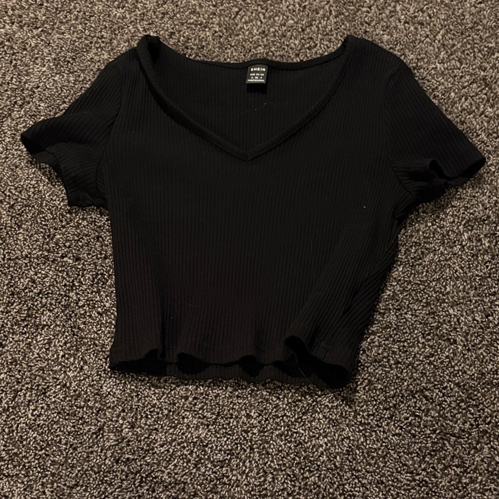 Urban Outfitters Black Ribbed Crop Top